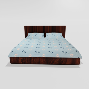 Glace Cotton Flat Double Bedsheet With 2 Pillow Covers (Sky Blue) 3