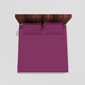 Glace Cotton Flat Double Bedsheet With 2 Pillow Covers (Wine)