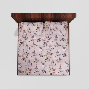 King Size Glace Cotton Elastic Fitted Double Bed Sheets With 2 Pillow Covers (Cream)