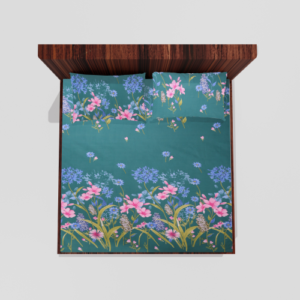 King Size Glace Cotton Elastic Fitted Double Bed Sheets With 2 Pillow Covers (Dark-Green)