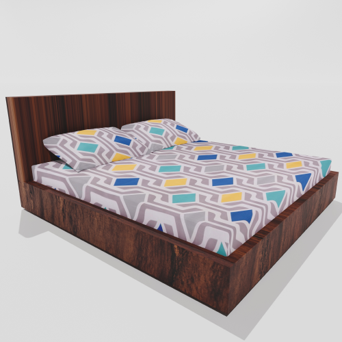 King Size Glace Cotton Elastic Fitted Double Bed Sheets With 2 Pillow Covers (Multi-Color)