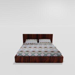 King Size Glace Cotton Elastic Fitted Double Bedsheet With 2 Pillow Covers (Green)