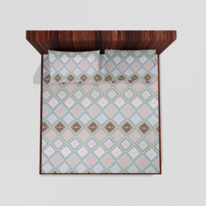 King Size Glace Cotton Elastic Fitted Double Bedsheet With 2 Pillow Covers (Green)