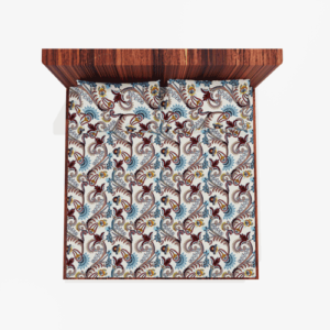 King Size Glace Cotton Elastic Fitted Double Bedsheet With 2 Pillow Covers (Multi)