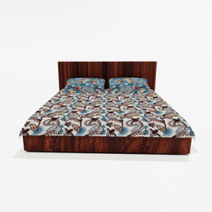 King Size Glace Cotton Flat Double Bedsheet With 2 Pillow Covers (Brown)