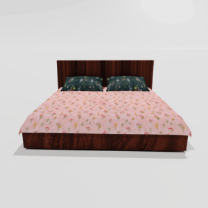 King Glace Cotton Flat Double Bedsheet 2 Pillow Covers (Cream)