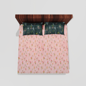 King Glace Cotton Flat Double Bedsheet 2 Pillow Covers (Cream)