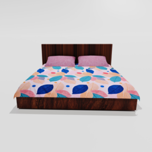 King Size Glace Cotton Flat Double Bedsheet With 2 Pillow Covers (Multi) 106