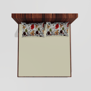 Glace Cotton Elastic Fitted Double Bedsheet With 2 Pillow Covers (Light Beige)