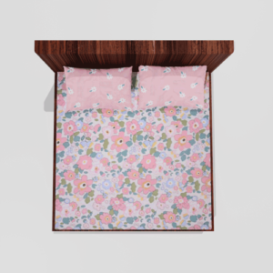 King Size Glace Cotton Elastic Fitted Double Bedsheet With 2 Pillow Covers (Pink)