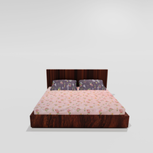 King Size Glace Cotton Elastic Fitted Double Bedsheet With 2 Pillow Covers (Cream) 54