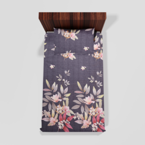 Glace Cotton‎ Single Flat Bed Sheet With 1 Pillow Cover (Grey) 81 c