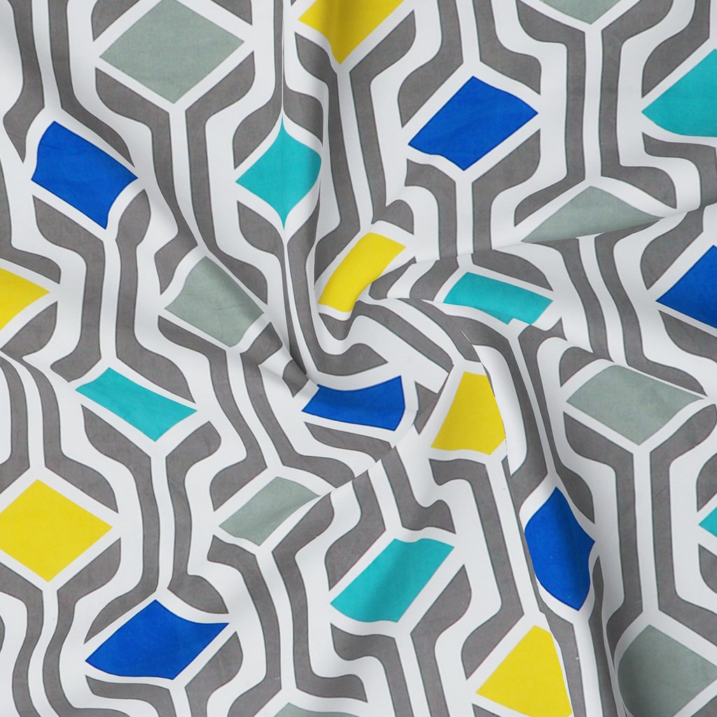 Single Glace Cotton Elastic Fitted Bedsheets With 1 Pillow Cover (Multi)