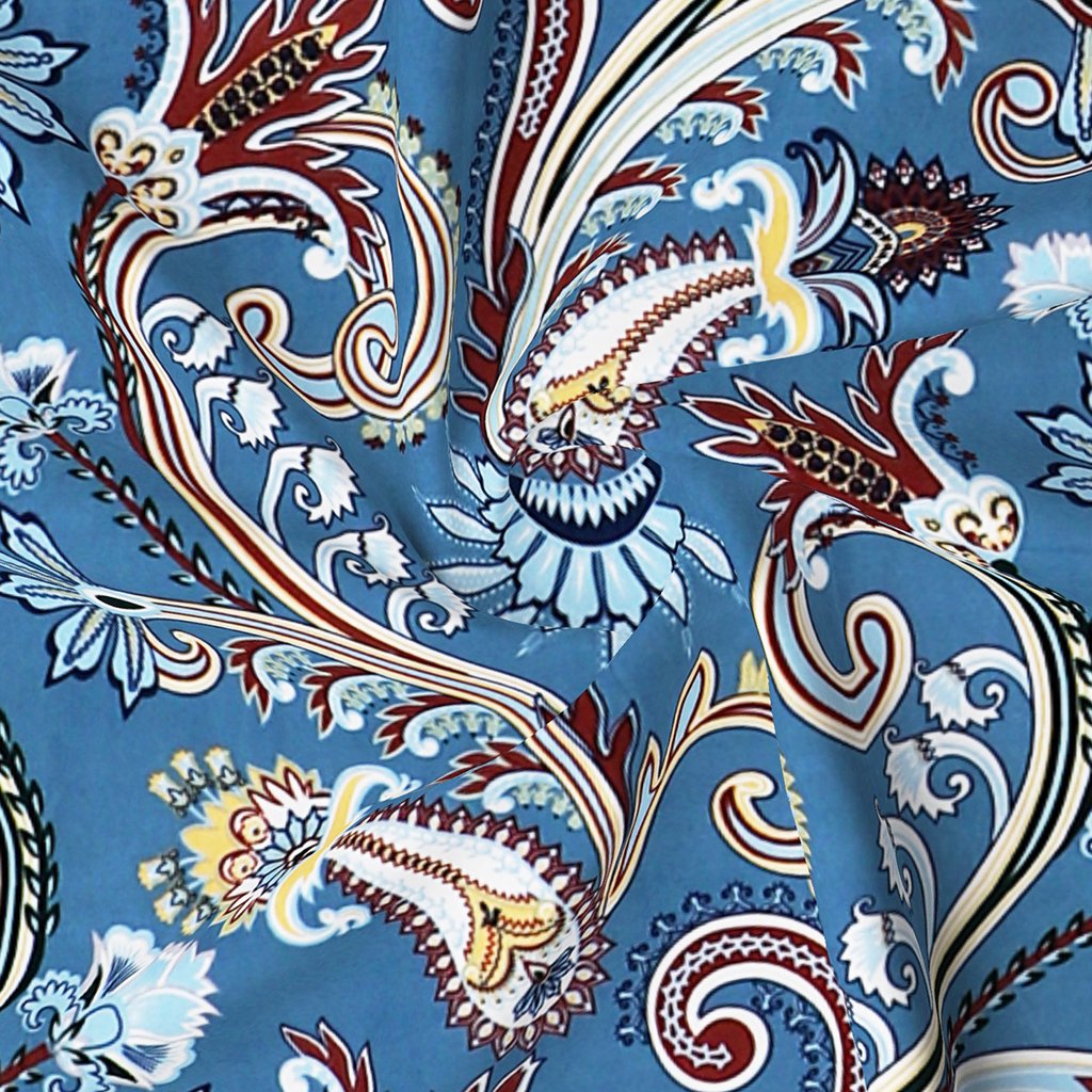 Single Glace Cotton Elastic Fitted Bedsheets With 1 Pillow Cover (Blue)