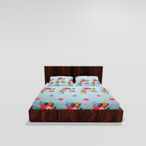 Glace Cotton King Size Elastic Fitted Double Bed Sheets With 2 Pillow Covers (Green)37.1