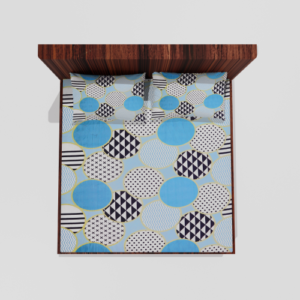 Glace Cotton King Size Elastic Fitted Double Bed Sheets With 2 Pillow Covers (Sky Blue)37.1