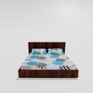 Glace Cotton King Size Elastic Fitted Double Bed Sheets With 2 Pillow Covers (Sky Blue)37.1