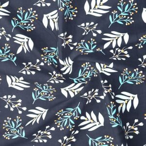 Single Glace Cotton Elastic Fitted Bedsheets With 1 Pillow Cover (Navy Blue)