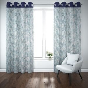9 feet Long Door Curtains Polyester Room Darkening Set Of 2 (Aqua) 19d