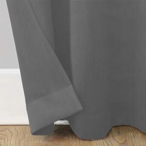 9 feet Long Door Curtains Polyester Room Darkening Set Of 2 (Grey)26
