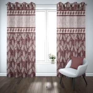 9 feet Long Door Curtains Polyester Room Darkening Set Of 2 (Henna)