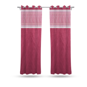 9 feet Long Door Curtains Polyester Room Darkening Set Of 2 (Maroon)35