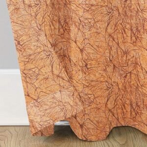 9 feet Long Door Curtains Polyester Room Darkening Set Of 2 (Orange)16