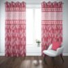 9 feet Long Door Curtains Polyester Room Darkening Set Of 2 (Red)1c