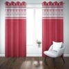 9 feet Long Door Curtains Polyester Room Darkening Set Of 2 (Red)
