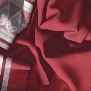 9 feet Long Door Curtains Polyester Room Darkening Set Of 2 (Red)