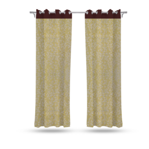 9 feet Long Door Curtains Polyester Room Darkening Set Of 2 (Yellow) 15