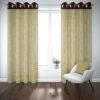 9 feet Long Door Curtains Polyester Room Darkening Set Of 2 (Yellow)