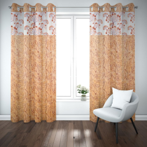 9 feet Long Door Curtains Polyester Room Darkening Set Of 2 (Orange)16