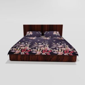 Glace Cotton Double Flat Bedsheet With 2 Pillow Covers (Grey) 46