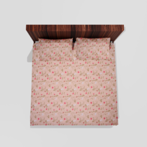 Glace Cotton Double Flat Bedsheet With 2 Pillow Covers (Peach) 14