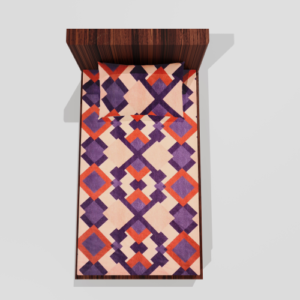 Glace Cotton Single Elastic Fitted Bedsheets With 1 Pillow Cover (Blue)75