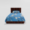 Glace Cotton‎ Single Flat Bed Sheet With 1 Pillow Cover (Blue)37d