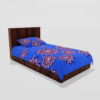 Glace Cotton‎ Single Flat Bed Sheet With 1 Pillow Cover (Blue) 22