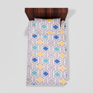 Glace Cotton‎ Single Flat Bed Sheet With 1 Pillow Cover (Multicolor) 27 c