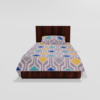 Glace Cotton‎ Single Flat Bed Sheet With 1 Pillow Cover (Multicolor) 27 c