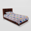 Glace Cotton‎ Single Flat Bed Sheet With 1 Pillow Cover (Multicolor) 27 c