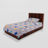 Glace Cotton‎ Single Flat Bed Sheet With 1 Pillow Cover (Multicolor) 27 c