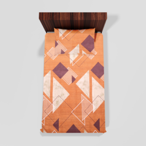 Glace Cotton‎ Single Flat Bed Sheet With 1 Pillow Cover (Orange) 41