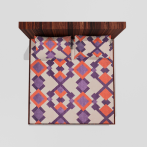 King Size Glace Cotton Elastic Fitted Double Bedsheet With 2 Pillow Covers (Blue)48