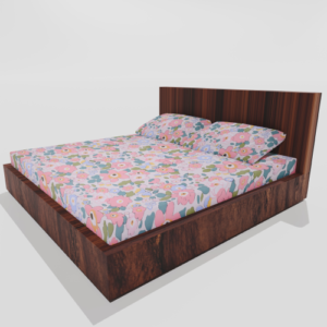 King Size Glace Cotton Elastic Fitted Double Bedsheet With 2 Pillow Covers (Pink)45