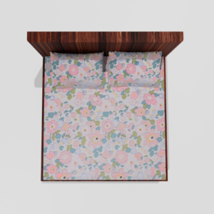 King Size Glace Cotton Elastic Fitted Double Bedsheet With 2 Pillow Covers (Pink)45