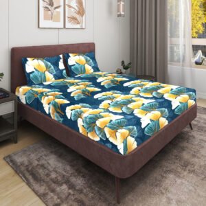 Glace Cotton Double Flat Bedsheet With 2 Pillow Covers (Jelly)