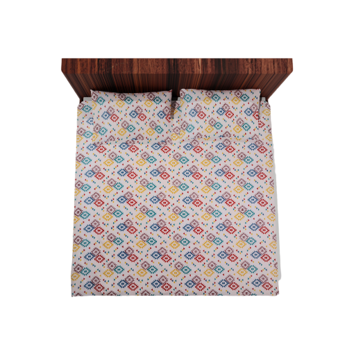 Cotton Double Flat Bedsheet With 2 Pillow Covers (Candy)