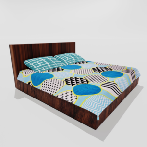 Glace Cotton Double Flat Bedsheet With 2 Pillow Covers (Blue)