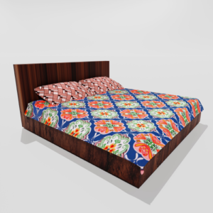 Glace Cotton Double Flat Bedsheet With 2 Pillow Covers (Orange) 107